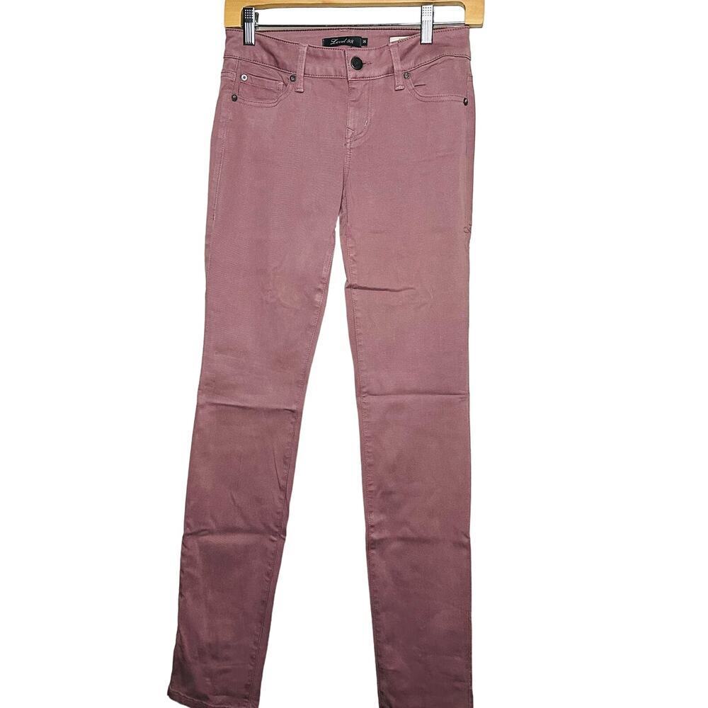 Anthropology Level 99 Women’s Mauve Lily Skinny Straight Jeans Size 25